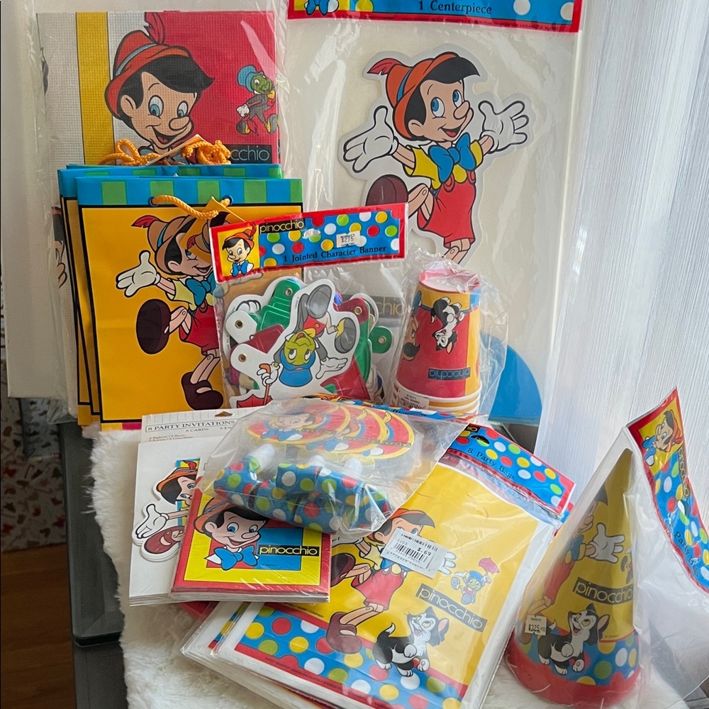 Vintage Disney Pinocchio Party Supplies